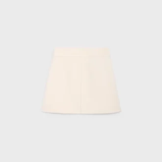 Trapeze Mini Skirt in Wool Silk Gabardine