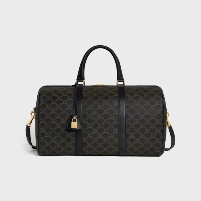 Travel Bag in Triomphe Canvas and Calfskin Travel Bag in Triomphe Canvas and Calfskin