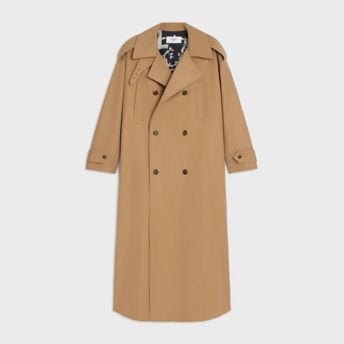 Trench Coat in Cotton and Wool Gabardine Trench Coat in Cotton and Wool Gabardine