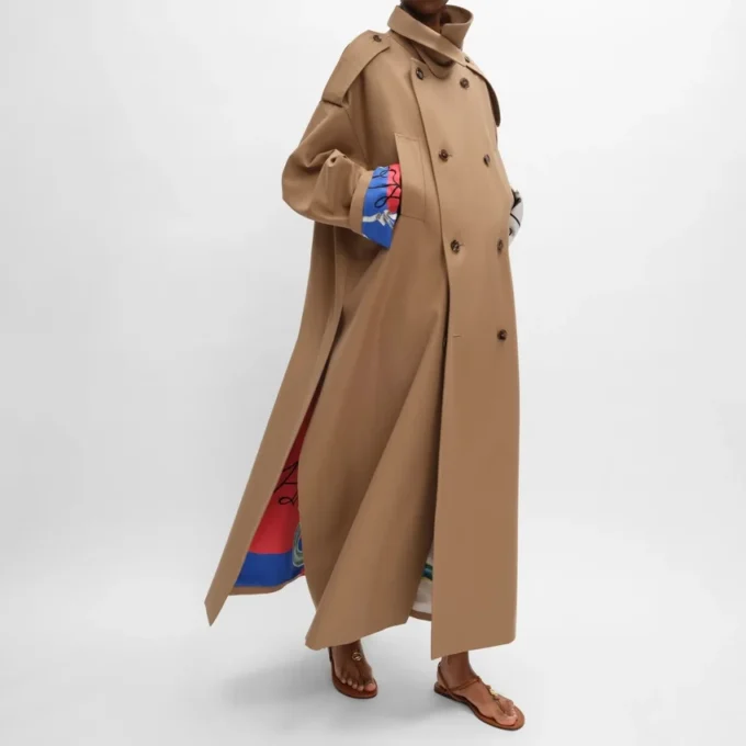 Trench Coat in Cotton and Wool Gabardine Trench Coat in Cotton and Wool Gabardine