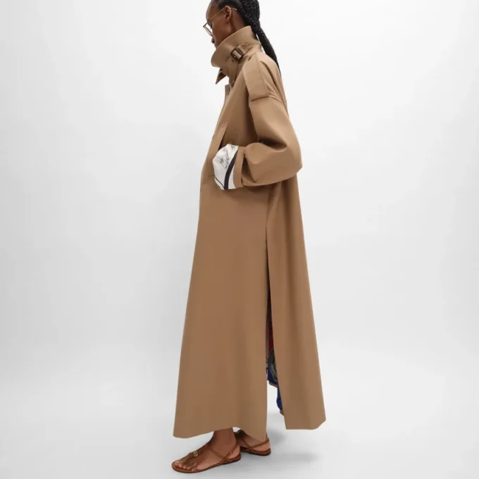 Trench Coat in Cotton and Wool Gabardine Trench Coat in Cotton and Wool Gabardine