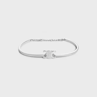 Triomphe Articulated Bracelet in Brass with Rhodium Finish