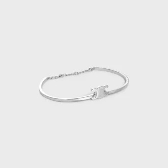 Triomphe Articulated Bracelet in Brass with Rhodium Finish