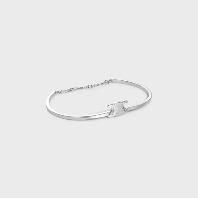 Triomphe Articulated Bracelet in Brass with Rhodium Finish Triomphe Articulated Bracelet in Brass with Rhodium Finish