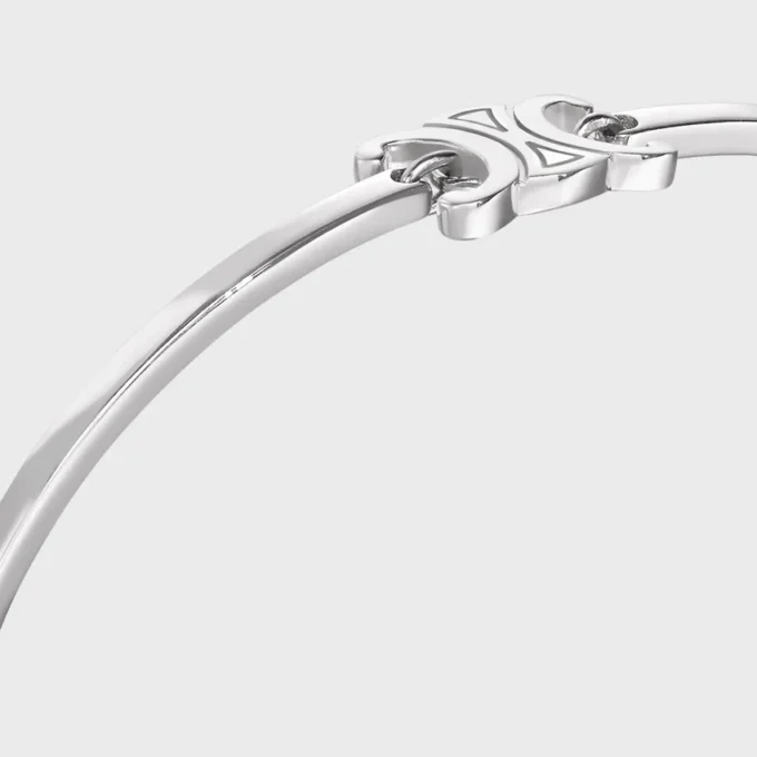Triomphe Articulated Bracelet in Brass with Rhodium Finish Triomphe Articulated Bracelet in Brass with Rhodium Finish