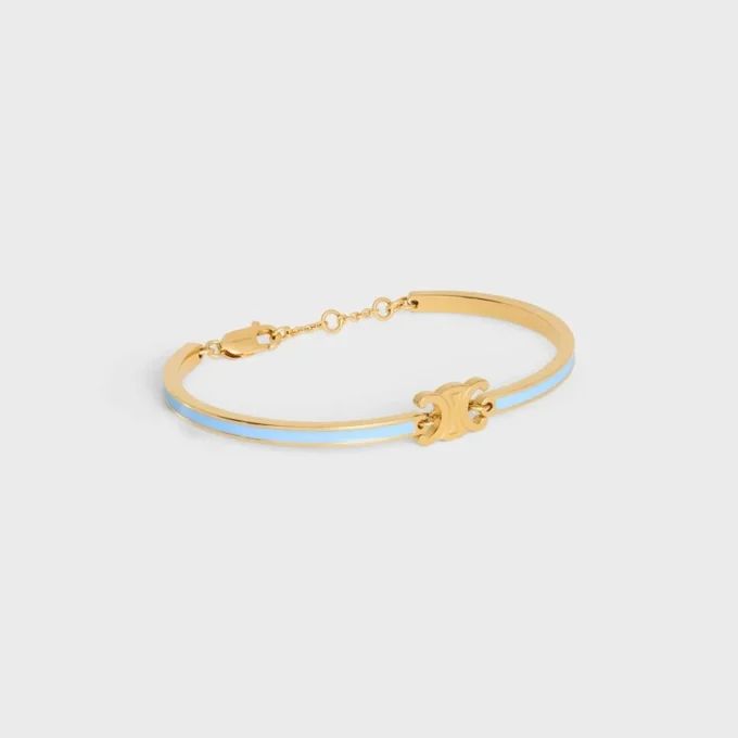 Triomphe Articulated Bracelet in Enamel and Brass with Gold Finish Triomphe Articulated Bracelet in Enamel and Brass with Gold Finish