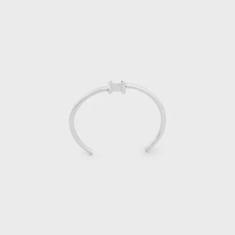 Triomphe Asymmetric Cuff in Brass with Rhodium Finish