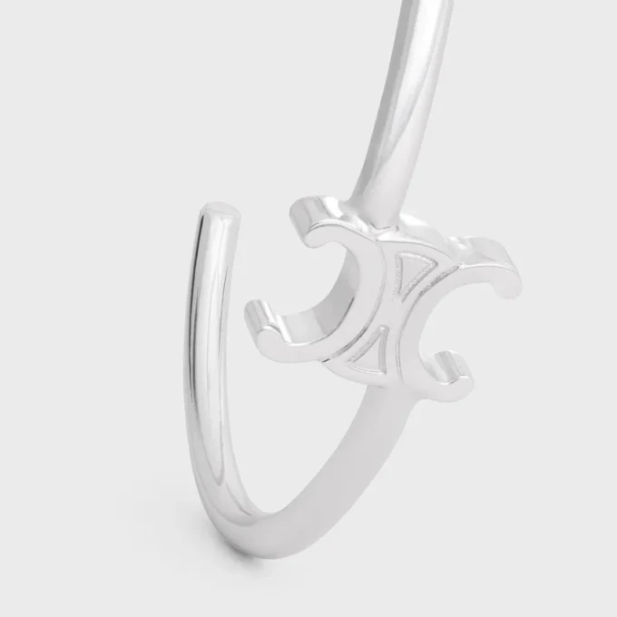 Triomphe Asymmetric Cuff in Brass with Rhodium Finish Triomphe Asymmetric Cuff in Brass with Rhodium Finish