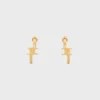 Triomphe Asymmetric Hoops in Brass with Gold Finish Triomphe Asymmetric Hoops in Brass with Gold Finish