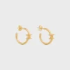 Triomphe Asymmetric Hoops in Brass with Gold Finish Triomphe Asymmetric Hoops in Brass with Gold Finish