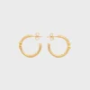 Triomphe Asymmetric Hoops in Brass with Gold Finish Triomphe Asymmetric Hoops in Brass with Gold Finish