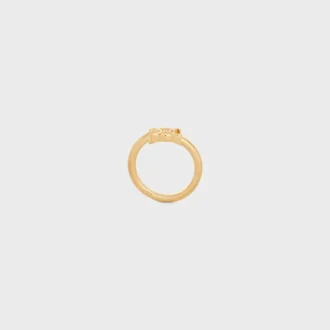 Triomphe Asymmetric Ring in Brass with Gold Finish