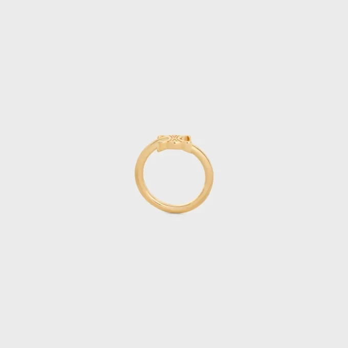 Triomphe Asymmetric Ring in Brass with Gold Finish Triomphe Asymmetric Ring in Brass with Gold Finish