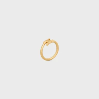 Triomphe Asymmetric Ring in Brass with Gold Finish