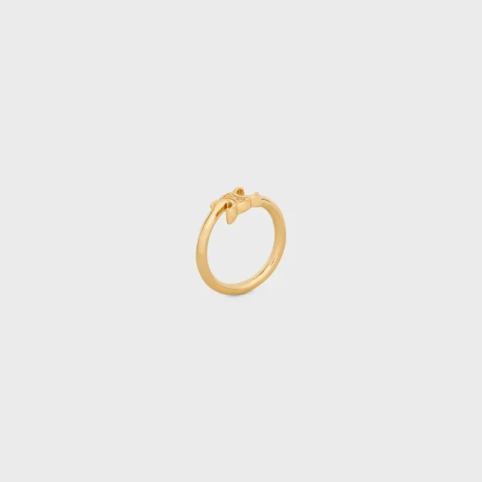 Triomphe Asymmetric Ring in Brass with Gold Finish Triomphe Asymmetric Ring in Brass with Gold Finish