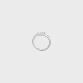 Triomphe Asymmetric Ring in Brass with Rhodium Finish