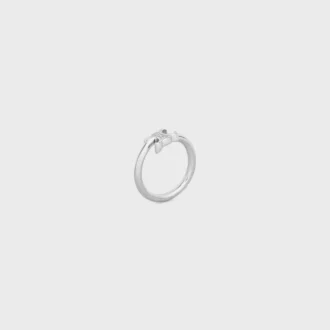 Triomphe Asymmetric Ring in Brass with Rhodium Finish