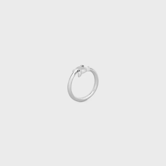 Triomphe Asymmetric Ring in Brass with Rhodium Finish Triomphe Asymmetric Ring in Brass with Rhodium Finish