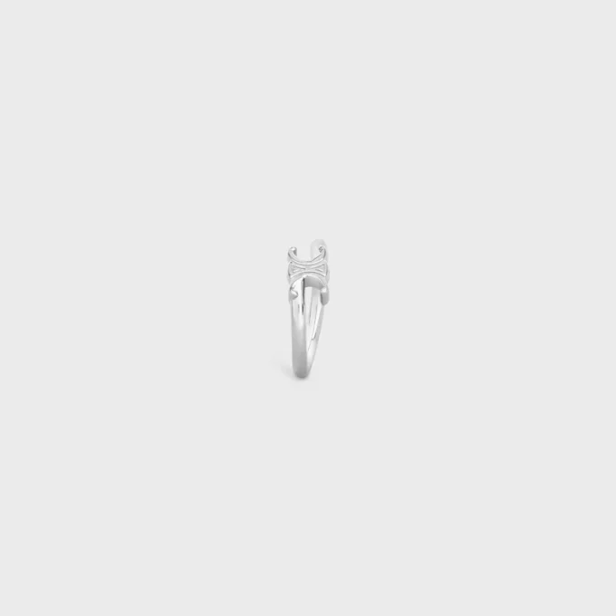 Triomphe Asymmetric Ring in Brass with Rhodium Finish Triomphe Asymmetric Ring in Brass with Rhodium Finish