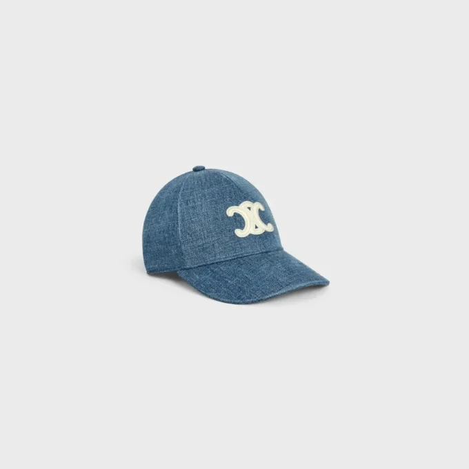 Triomphe Baseball Cap in Denim Union Wash