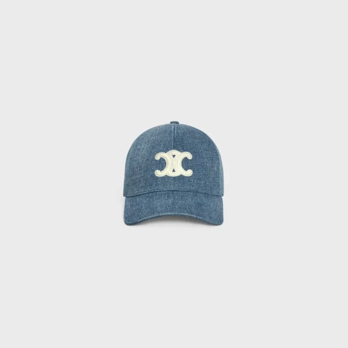 Triomphe Baseball Cap in Denim Union Wash