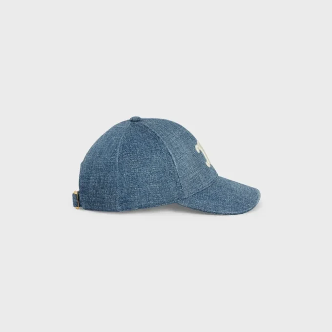 Triomphe Baseball Cap in Denim Union Wash