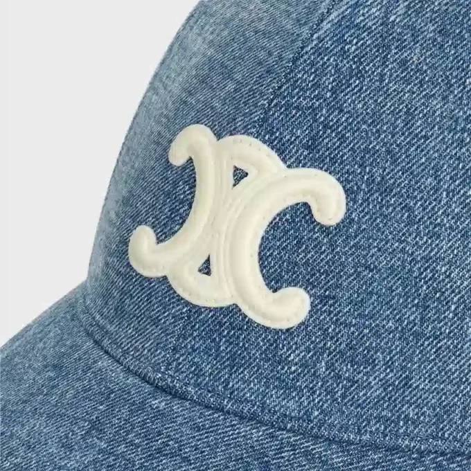 Triomphe Baseball Cap in Denim Union Wash