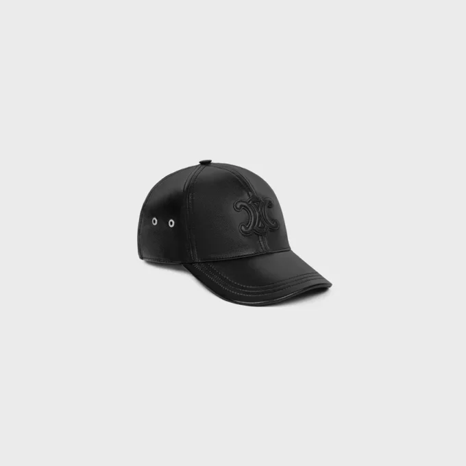 Triomphe Baseball Cap in Lambskin