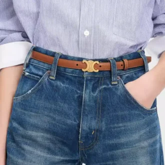 Triomphe Belt 18Mm in Natural Calfskin
