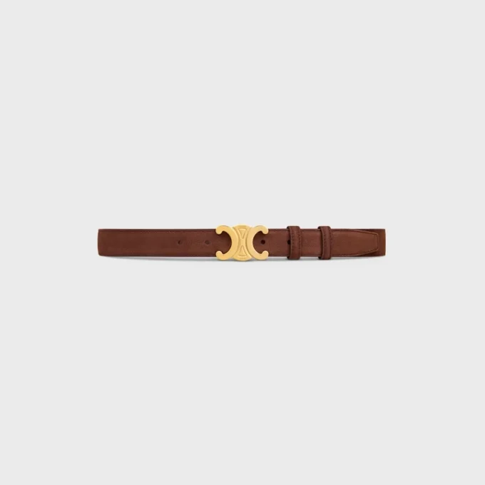 Triomphe Belt 25Mm in Grained Nubuck Calfskin Triomphe Belt 25Mm in Grained Nubuck Calfskin