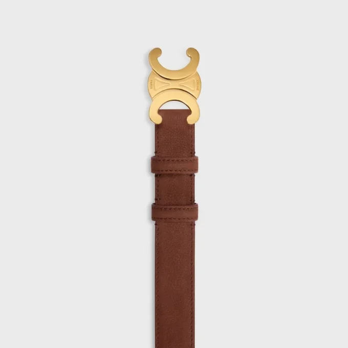 Triomphe Belt 25Mm in Grained Nubuck Calfskin Triomphe Belt 25Mm in Grained Nubuck Calfskin