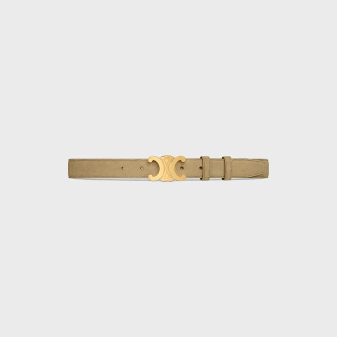 Triomphe Belt 25Mm in Suede Calfskin