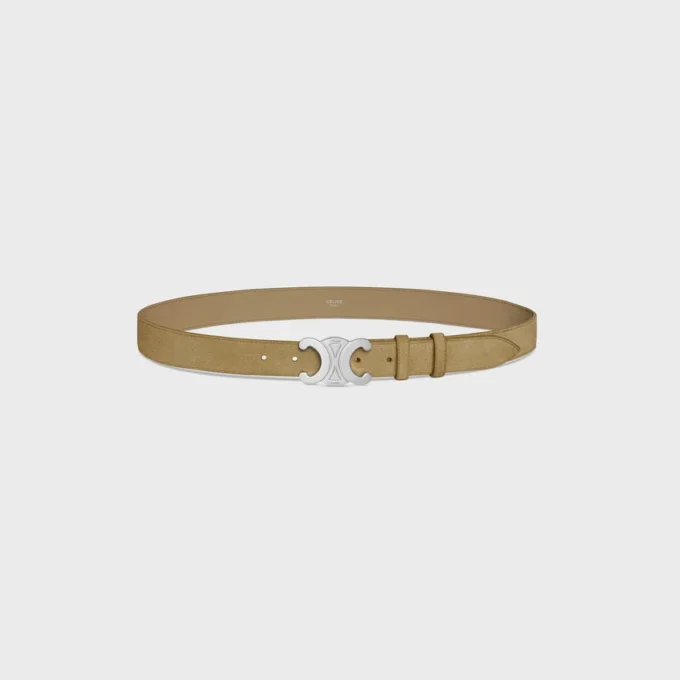 Triomphe Belt 30Mm in Suede Calfskin Triomphe Belt 30Mm in Suede Calfskin