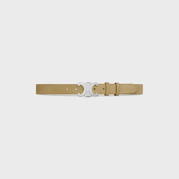 Triomphe Belt 30Mm in Suede Calfskin Triomphe Belt 30Mm in Suede Calfskin