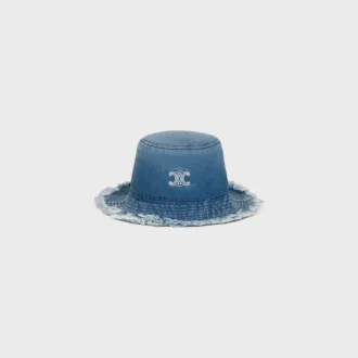 Triomphe Bucket Hat in Cotton Denim