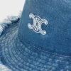 Triomphe Bucket Hat in Cotton Denim Triomphe Bucket Hat in Cotton Denim