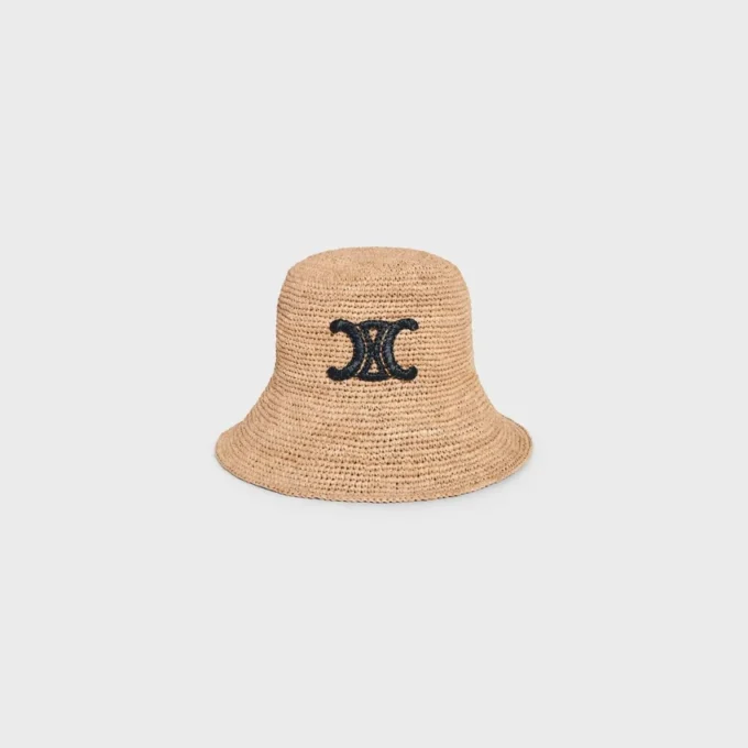 Triomphe Bucket Hat in Raffia Triomphe Bucket Hat in Raffia