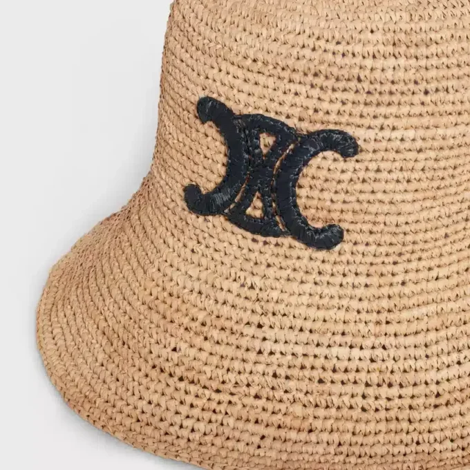 Triomphe Bucket Hat in Raffia Triomphe Bucket Hat in Raffia