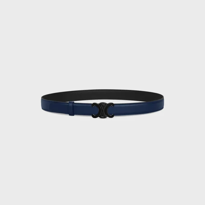 Triomphe Buckle in Metal & Reversible Strap 25Mm in Smooth and Grained Calfskin Triomphe Buckle in Metal & Reversible Strap 25Mm in Smooth and Grained Calfskin
