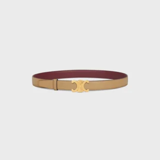 Triomphe Buckle in Metal & Reversible Strap 25Mm in Smooth and Grained Calfskin Triomphe Buckle in Metal & Reversible Strap 25Mm in Smooth and Grained Calfskin