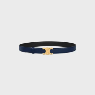 Triomphe Buckle in Metal & Reversible Strap 25Mm in Smooth and Grained Calfskin