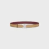 Triomphe Buckle in Metal & Reversible Strap 25Mm in Smooth and Grained Calfskin Triomphe Buckle in Metal & Reversible Strap 25Mm in Smooth and Grained Calfskin