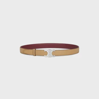 Triomphe Buckle in Metal & Reversible Strap 25Mm in Smooth and Grained Calfskin Triomphe Buckle in Metal & Reversible Strap 25Mm in Smooth and Grained Calfskin