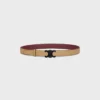 Triomphe Buckle in Metal & Reversible Strap 25Mm in Smooth and Grained Calfskin Triomphe Buckle in Metal & Reversible Strap 25Mm in Smooth and Grained Calfskin
