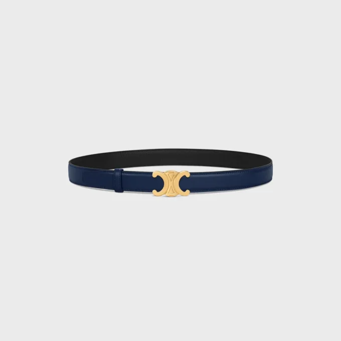 Triomphe Buckle in Metal & Reversible Strap 25Mm in Smooth and Grained Calfskin Triomphe Buckle in Metal & Reversible Strap 25Mm in Smooth and Grained Calfskin