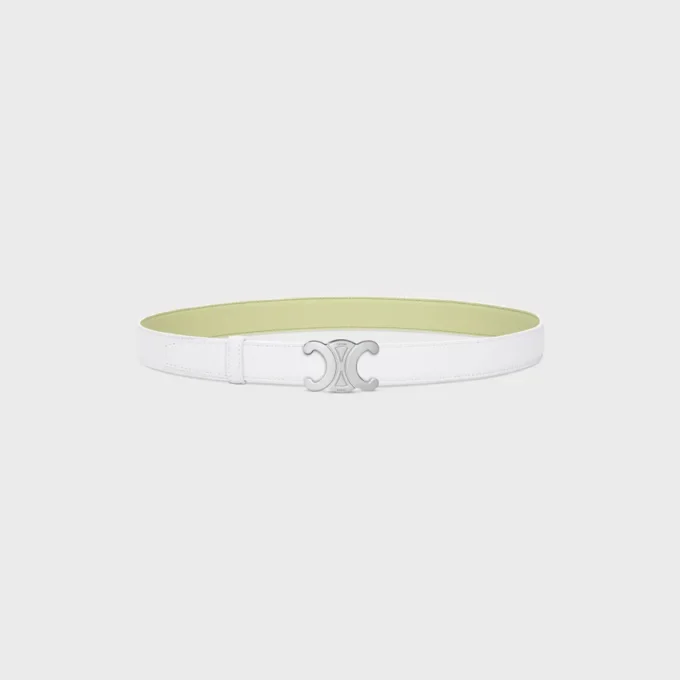 Triomphe Buckle in Metal & Reversible Strap 25Mm in Smooth and Grained Calfskin Triomphe Buckle in Metal & Reversible Strap 25Mm in Smooth and Grained Calfskin