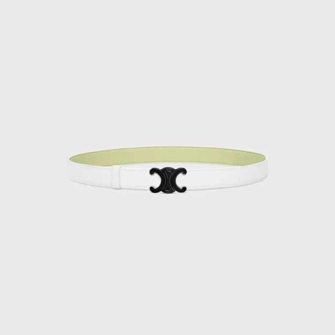Triomphe Buckle in Metal & Reversible Strap 25Mm in Smooth and Grained Calfskin Triomphe Buckle in Metal & Reversible Strap 25Mm in Smooth and Grained Calfskin