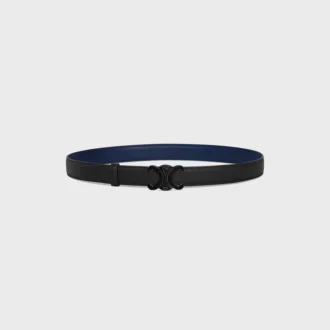 Triomphe Buckle in Metal & Reversible Strap 25Mm in Smooth and Grained Calfskin Triomphe Buckle in Metal & Reversible Strap 25Mm in Smooth and Grained Calfskin