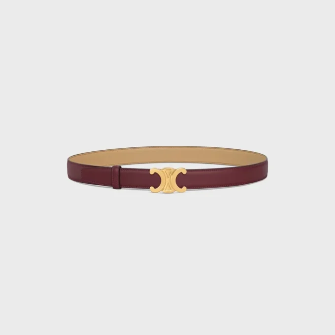 Triomphe Buckle in Metal & Reversible Strap 25Mm in Smooth and Grained Calfskin Triomphe Buckle in Metal & Reversible Strap 25Mm in Smooth and Grained Calfskin