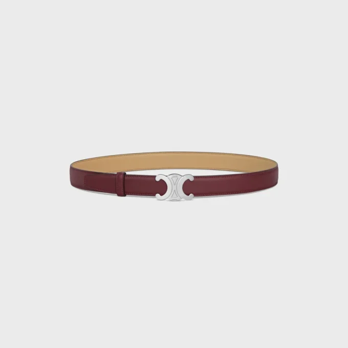 Triomphe Buckle in Metal & Reversible Strap 25Mm in Smooth and Grained Calfskin Triomphe Buckle in Metal & Reversible Strap 25Mm in Smooth and Grained Calfskin